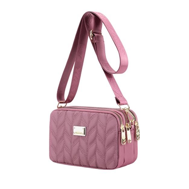 PALAY® Phone Sling Bag Small Shoulder Bag Nylon Crossbody Sling Bag Triple Layer Zip-up Bag Dainty Quilting Fashion Casual Phone Pouch Evening Bag with Detachble Shoulder Strap, 20x8x13cm PALAY® Phone Sling Bag Small Shoulder Bag Nylon Crossbody Sling Bag Triple Layer Zip-up Bag Dainty Quilting Fashion Casual Phone Pouch Evening Bag with Detachble Shoulder Strap, 20x8x13cm